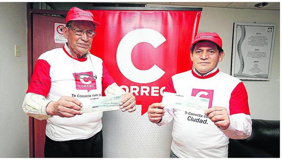 ​Chofer y jubilado se llevan 20 mil soles del Capital de Trabajo que sorteó Correo