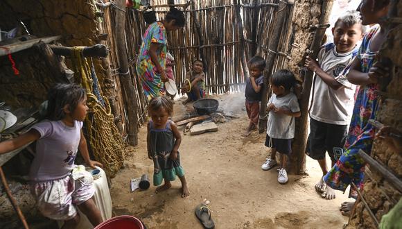 La Guajira, un departamento en gran parte desértico hogar del pueblo indígena Wayuu, tuvo una tasa de mortalidad de menores de cinco años en 2021 de 21 por cada 1.000 nacimientos, según datos oficiales. (Foto por JOAQUIN SARMIENTO / AFP)