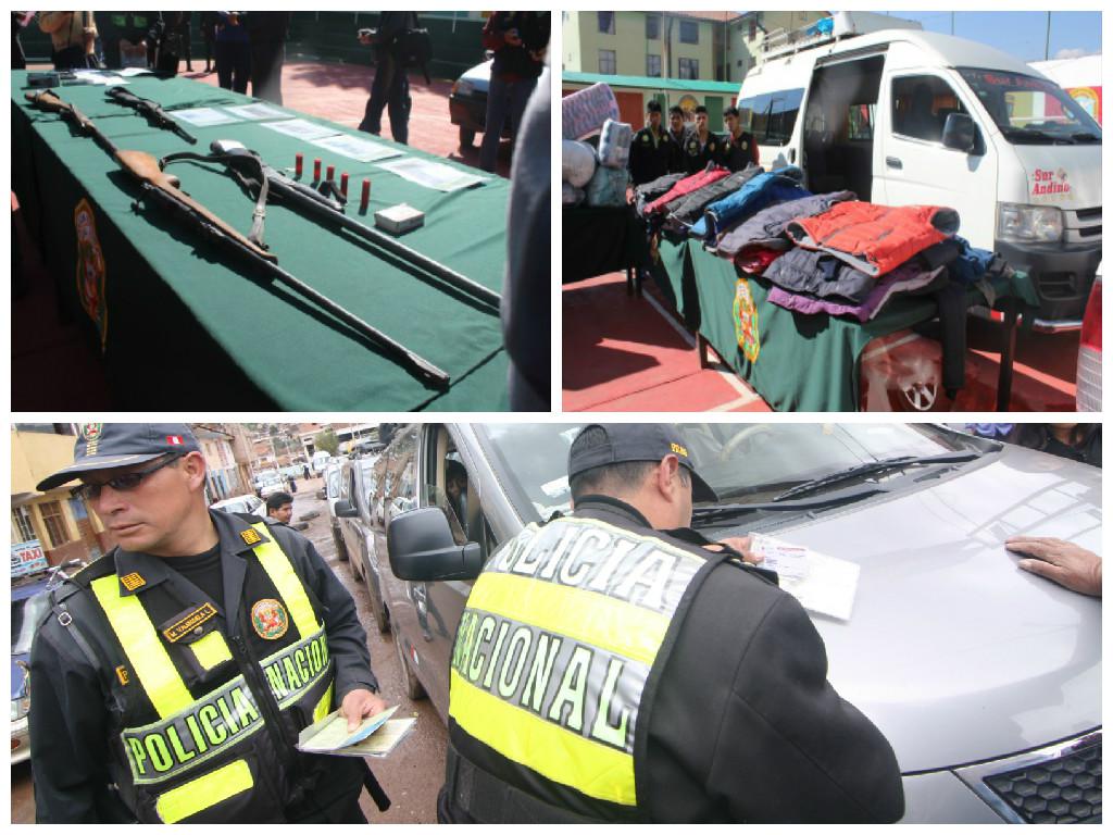 Decomisan armas y ropa de contrabando en Cusco