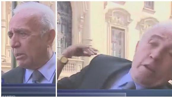 ​Mujer golpea en la cara a congresista Guido Lombardi en plena entrevista (VIDEO)
