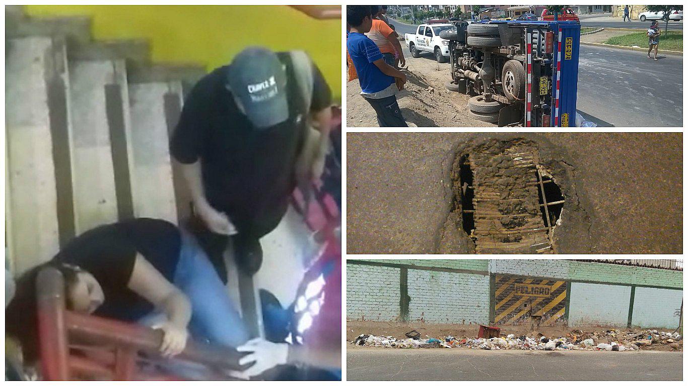 La Victoria: Mujer sufre aparatosa caída en centro comercial (VIDEO)