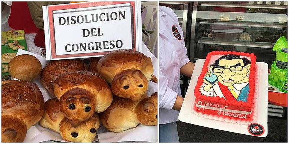 Presentan pan "disolución del Congreso" y pastel "Héroe Nacional" (FOTOS y VIDEO)