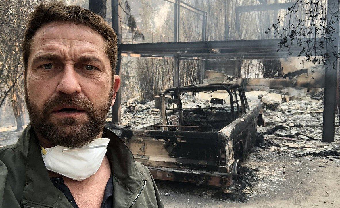 Gerard Butler, el actor de "300", mostró su casa calcinada tras los incendios en California (FOTOS)