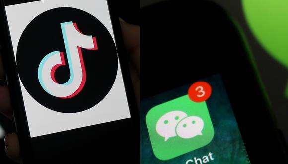El presidente Donald Trump ordena restringir TikTok y WeChat a partir del domingo, impidiendo su descarga en Estados Unidos. (AFP / Olivier DOULIERY - REUTERS/Florence Lo).