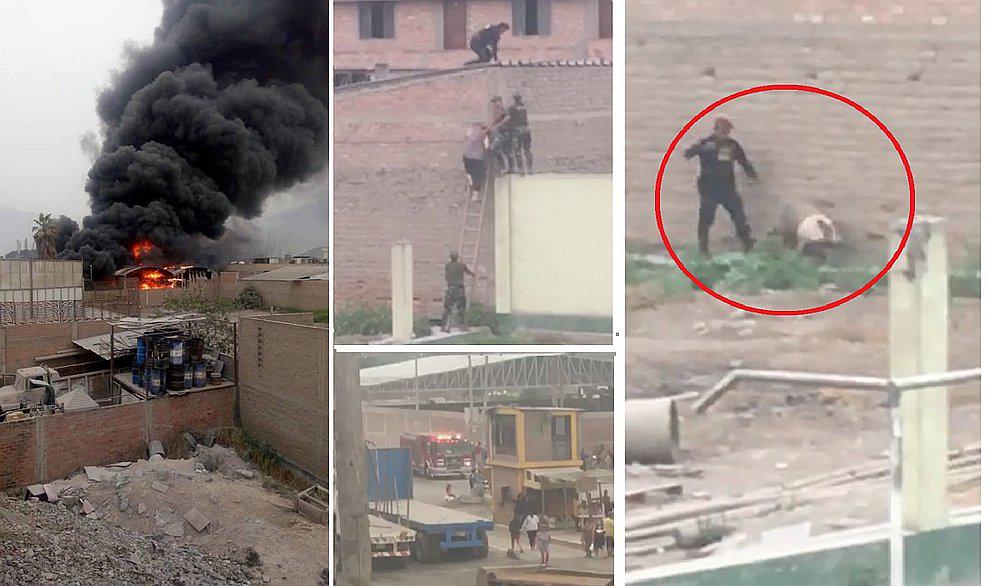 Incendio en Huachipa: Policía rescata a trabajadores y vecinos (VIDEO y FOTOS)