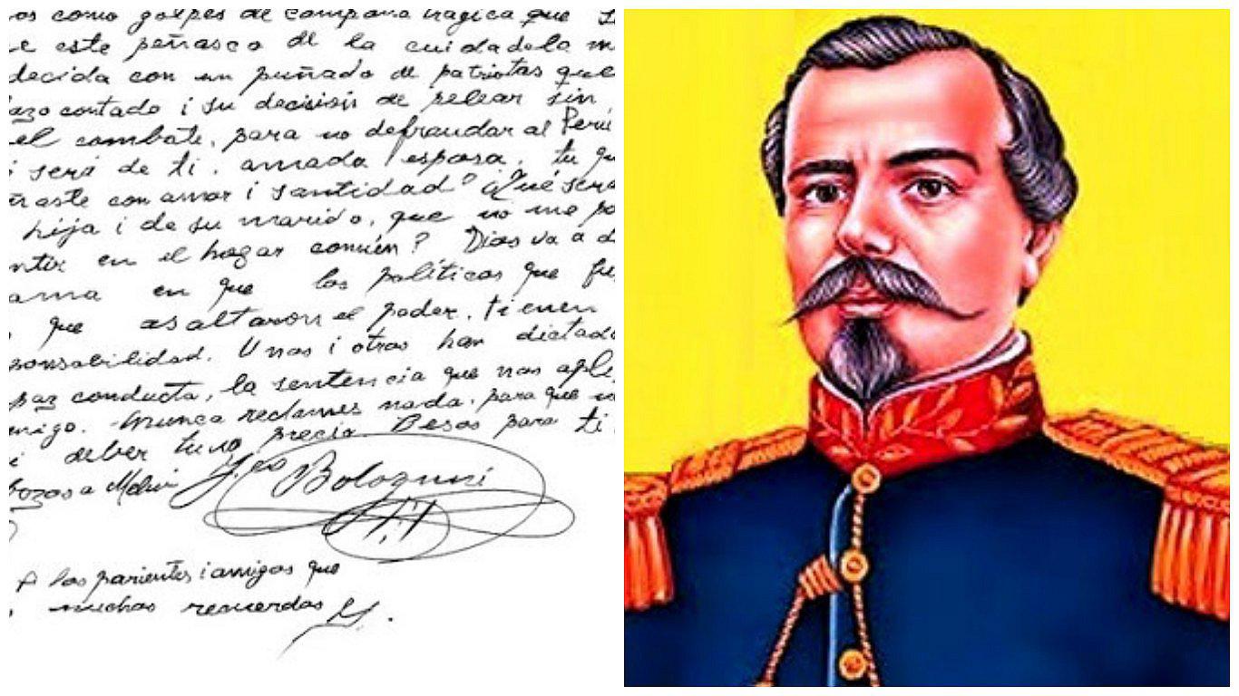 Esta es la supuesta carta que escribió Fransico Bolognesi a su esposa