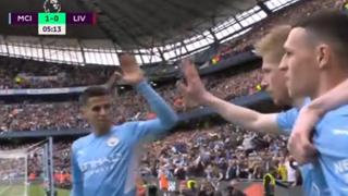 Gol madrugador: De Bruyne anota el 1-0 de Manchester City ante Liverpool