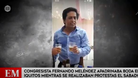 Congresista Fernando Meléndez se juergueó en boda en plena Marcha Nacional y no asistió al Congreso