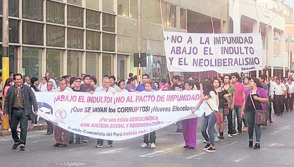 Colectivos de Chincha e Ica marcharon contra el indulto a Fujimori