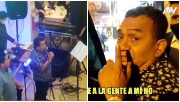 Tony Rosado responde de forma prepotente tras ser cuestionado por cantar en local en plena pandemia. (Fotos: Captura ATV)