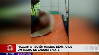 Hallan a recién nacido dentro de un tacho de basura de grifo ubicado en Ate(VIDEO)