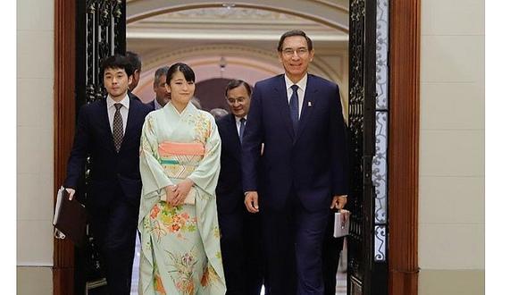 Presidente Martín Vizcarra se reunió con princesa Mako de Japón
