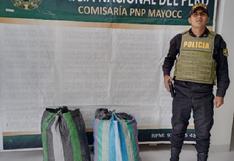 Policía de Huancavelica decomisa cerca de 80 kilos de hoja de coca de procedencia ilegal