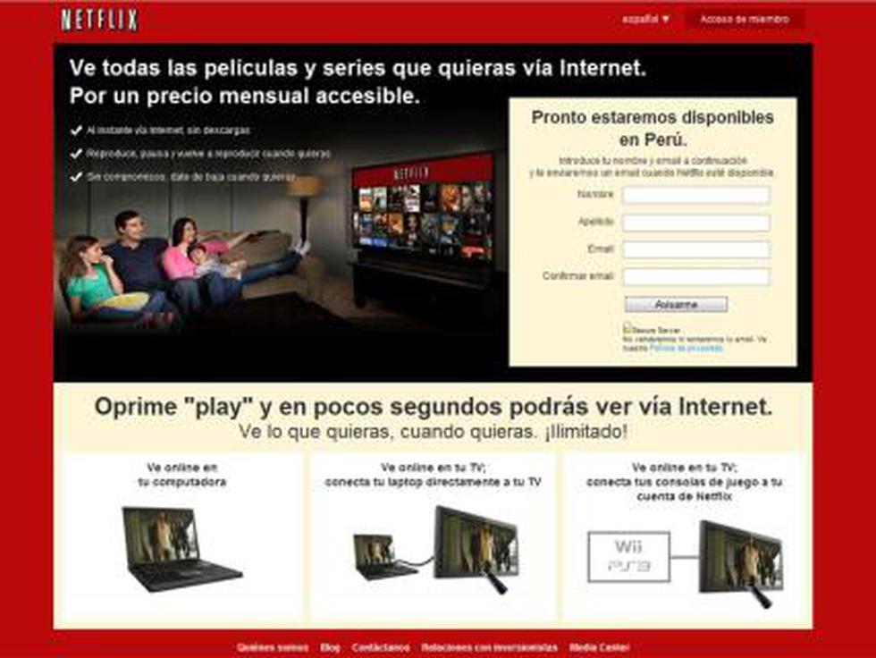 Netflix anuncia la llegada de su servicio al Perú  