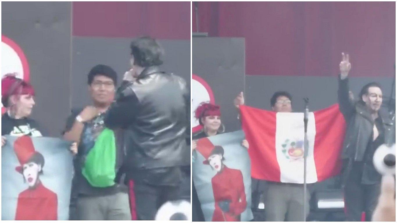 Marilyn Manson incomoda a peruano en pleno concierto (VIDEO)