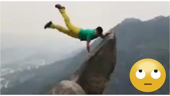 YouTube: quiso impresionar con poses arriesgadas en abismo pero todo terminó así (VIDEO)