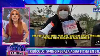 Magaly critica a Richard Swing por regalar agua Evian en SJL: “Una huachafada de los más terrible”