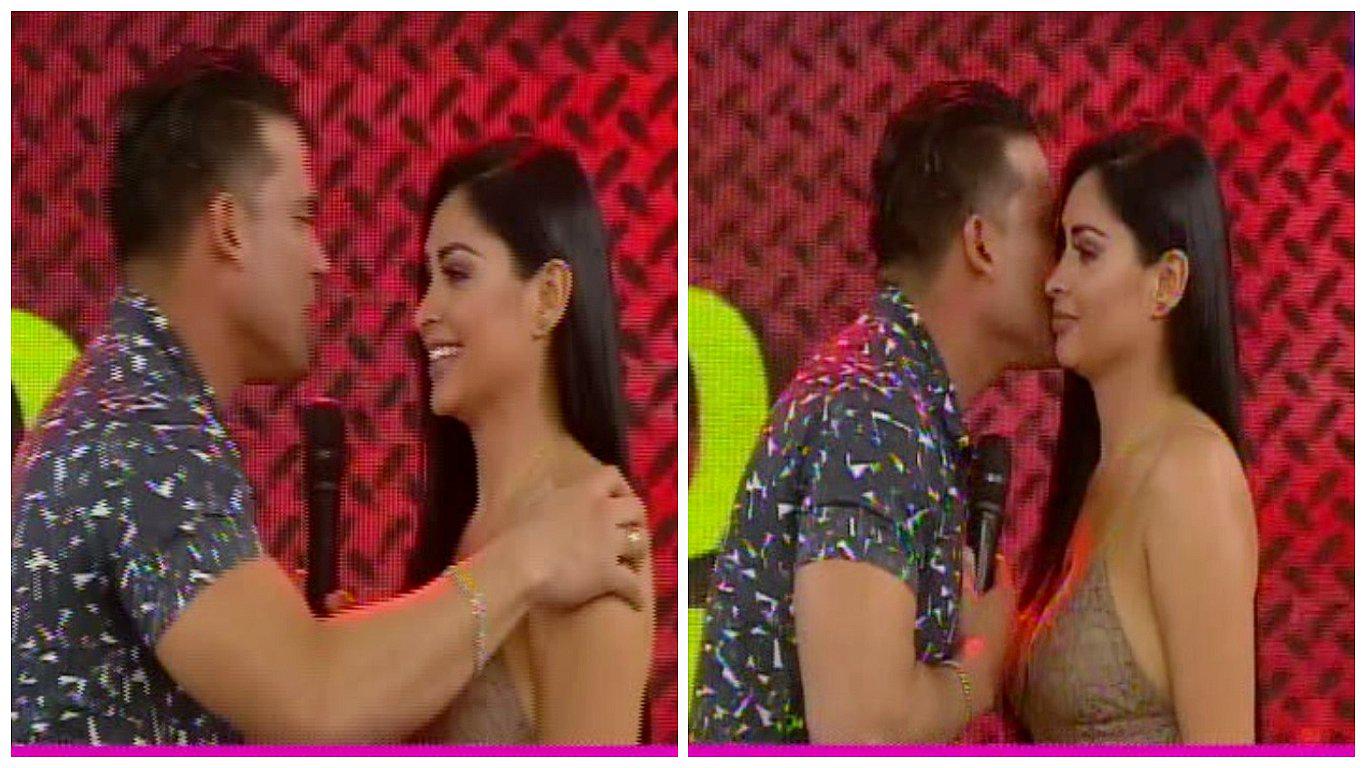 Christian Domínguez y Pamela Franco recrean en TV el polémico beso de su 'ampay' (VIDEO)