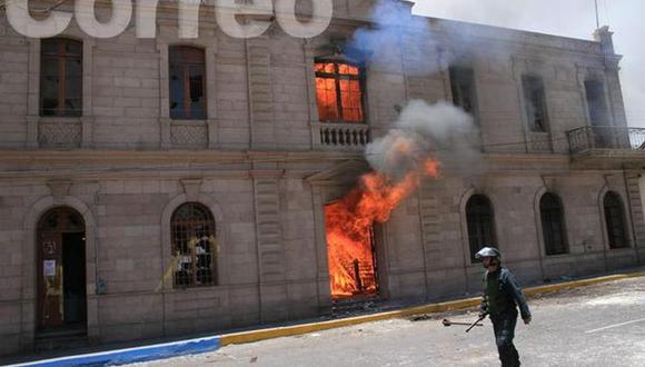 Histórico edificio fue incendiado en el 2008 durante las protestas denominadas "Tacnazo". (Foto: Archivo GEC)