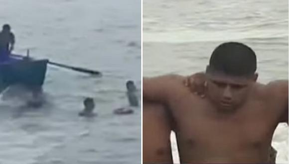 Delincuentes se arrojan al mar para huir de la Policía en el Callao (VIDEO)