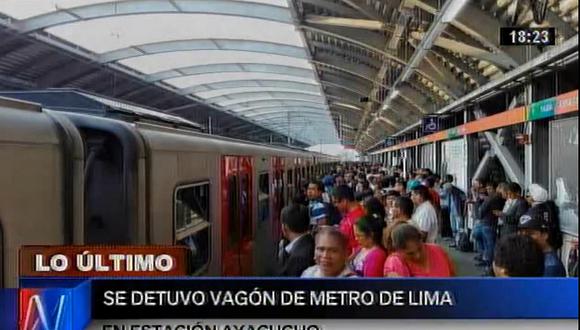 Metro de Lima: Tren sufrió avería causando malestar y retraso