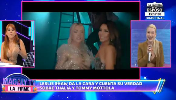 Leslie Shaw contó en el programa de Magaly Medina que jamás conoció a Tommy Mottola, esposo de Thalía.