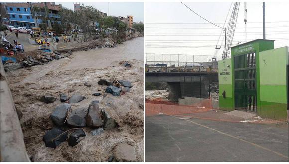 ​Río Rímac: clausuran polideportivo afectado tras desborde puente Dueñas (VIDEO)