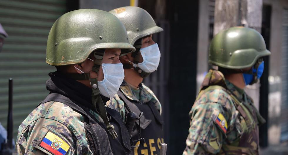 Militares en las calles de Ecuador en plena crisis por coronavirus. (AFP/JOHN WILLIAM).