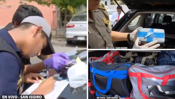 Miraflores: Policía intervino dos vehículos que transportaban más de 270 kilos de cocaína
