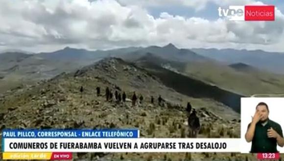 Los comuneros han expresado su rechazo a la declaratoria de emergencia dispuesta por el Ejecutivo en la zona. (Captura video TV Perú)