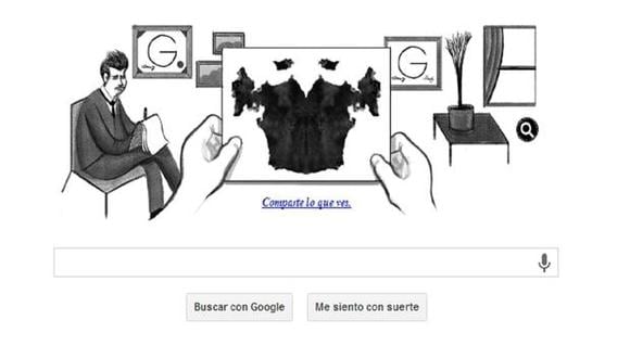 Hermann Rorschach: el doodle de Google te realiza un test psicológico