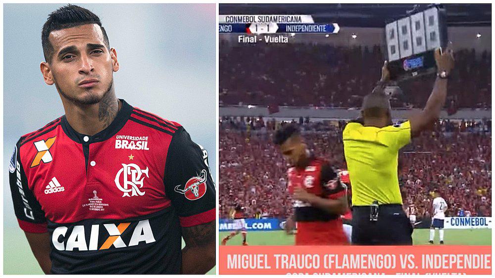 Miguel Trauco se fue pifiado en la final de la Copa Sudamericana que perdió Flamengo (VIDEO)