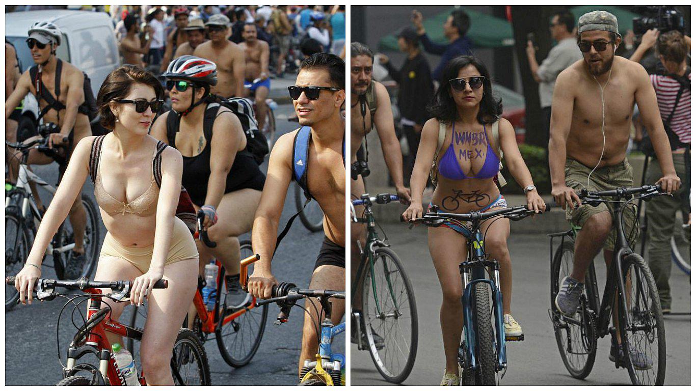 Facebook: Ciclistas se desnudas para evitar que los atropellen (VIDEO)