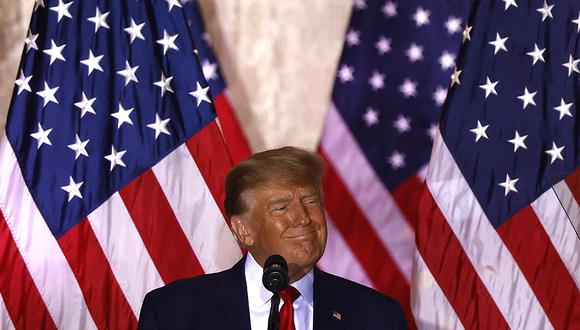 El expresidente de los Estados Unidos, Donald Trump, habla en el Mar-a-Lago Club en Palm Beach, Florida, el 15 de noviembre de 2022.  (Foto de ALON SKUY / AFP)
