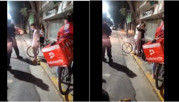 Le roban la bicicleta a repartidor de delivery, pero quien hizo el pedido le regala la suya (VIDEO)