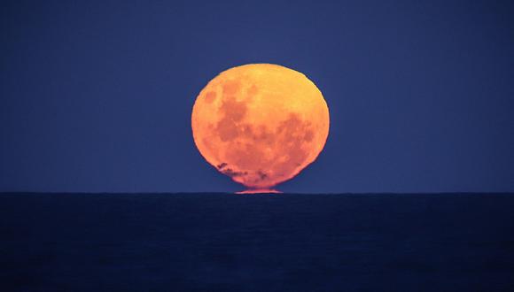 Foto referencial. Se trata del último fenómeno de este tipo en el año 2021, luego de que el pasado mes de mayo se apreciaran un eclipse lunar junto y una “superluna de sangre” o “superluna roja”. (DAVID GRAY / AFP)