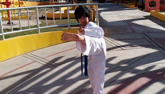Mía Nina Vera, niña moqueguana campeona en la disciplina de arte marcial. (Foto: Difusión)