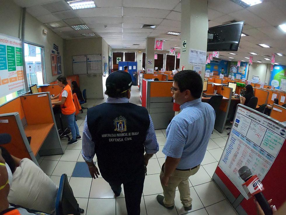 Call center de Trujillo operaba con normalidad a pesar de emergencia 