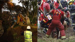 Bomberos luchan para rescatar a niño que cayó a pozo de más de 40 metros en Cercado de Lima (FOTOS)