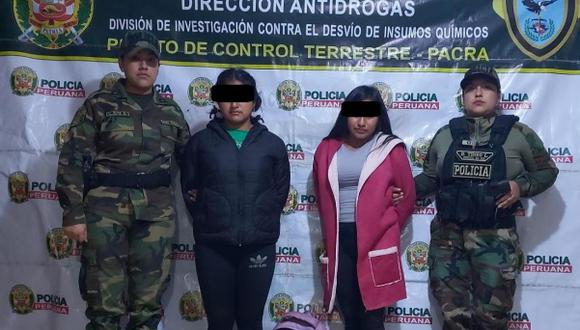 Amigas son detenidas con droga rumbo a Lima