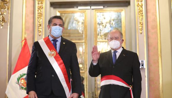 Manuel Merino y Ántero Flores-Aráoz fueron denunciados por la muerte de dos jóvenes en la Segunda Marcha Nacional. (Foto: Presidencia)