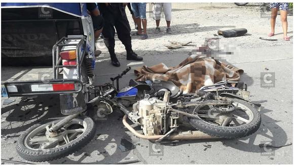 Motociclista evita chocar con camión y muere al impactar contra mototaxi (FOTOS)