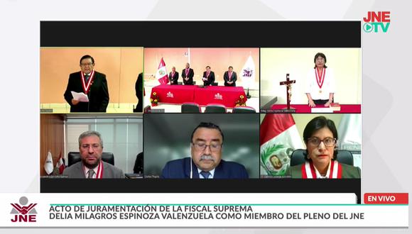 La fiscal suprema titular Delia Espinoza se incorporó como miembro titular del Pleno del Jurado Nacional de Elecciones. (Foto: JNE)