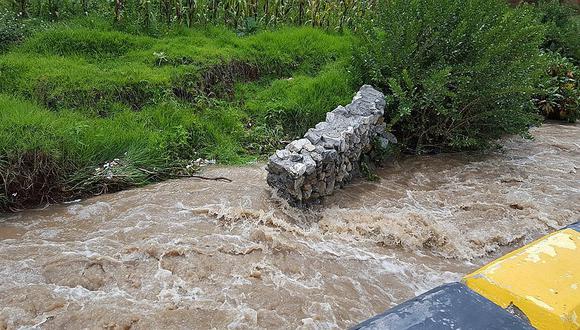 Tarma: Desborde de río derrumba muro de contención e inunda sembríos y carretera
