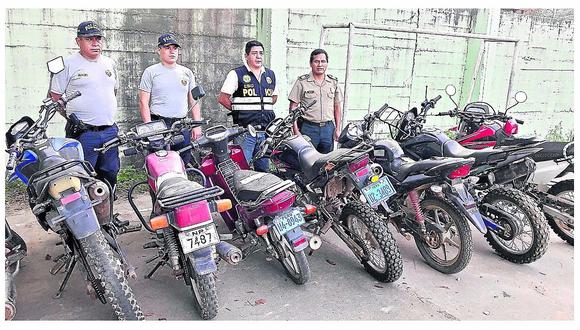 ​Policía recupera 27 motocicletas robadas en la Selva Central