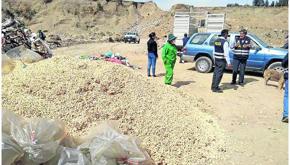 Decomisan 40 kilos de ‘canchitas’ elaboradas en pésimas condiciones