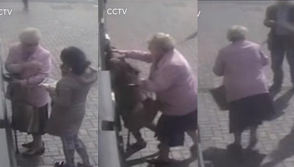 Anciana se enfrenta a delincuente que pretendía robar su dinero en cajero (VIDEO)