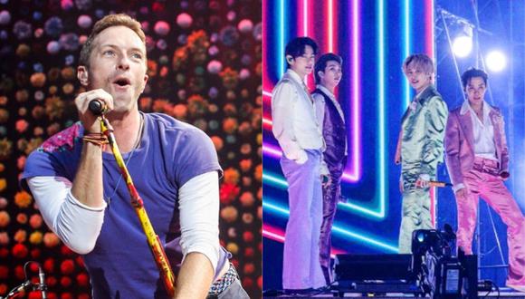 Chris Martin de Coldplay y BTS se reúnen para los detalles de su próxima colaboración. (Foto: AFP)