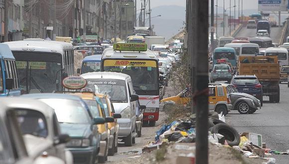 Identifican 28 puntos críticos de mayor congestión vehicular en Arequipa