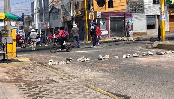 No hay tránsito en el distrito de Cayma, debido a piquetes| Foto: Soledad Morales